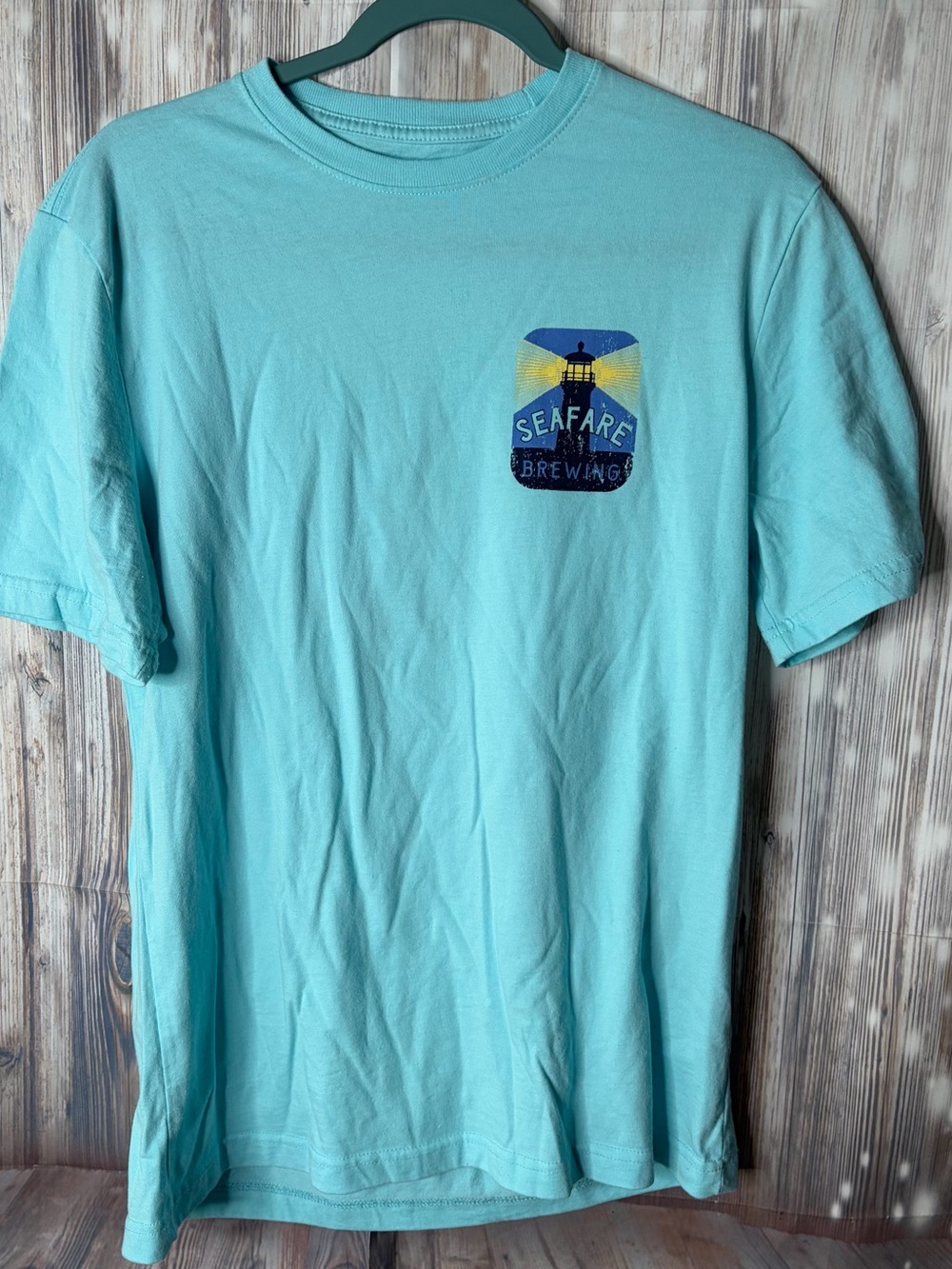 Izod Women's Light Aqua Short Sleeve Tee with Seafare Graphic